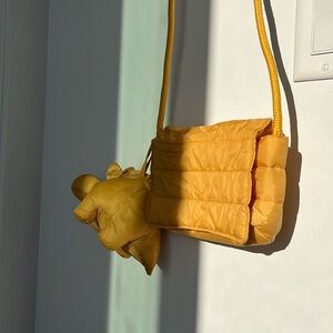 Zara Puffer Yellow Stegosaurus Purse